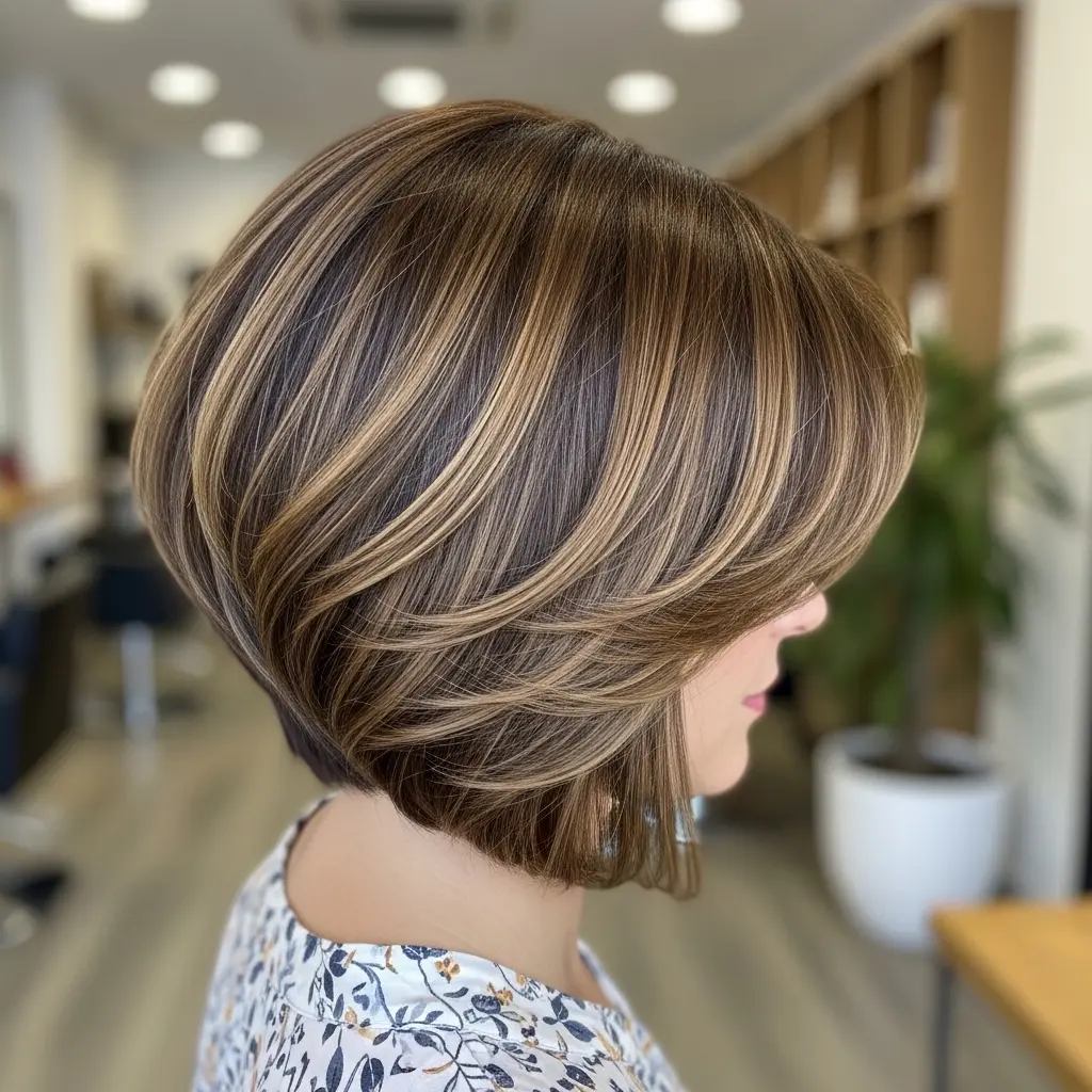 #11 Short Brunette Bob with Mahogany Tones