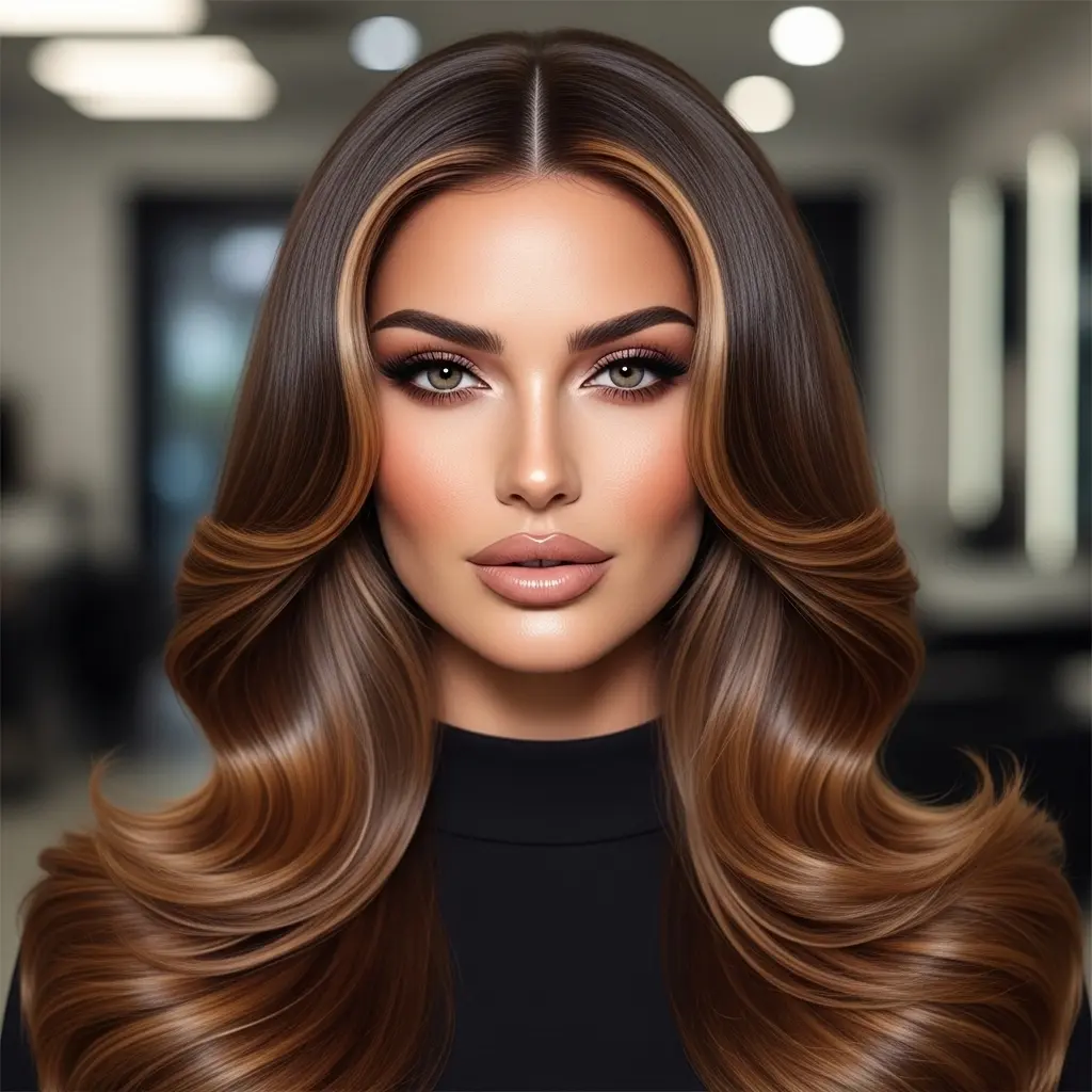 Long Hair with Highlights and Layers