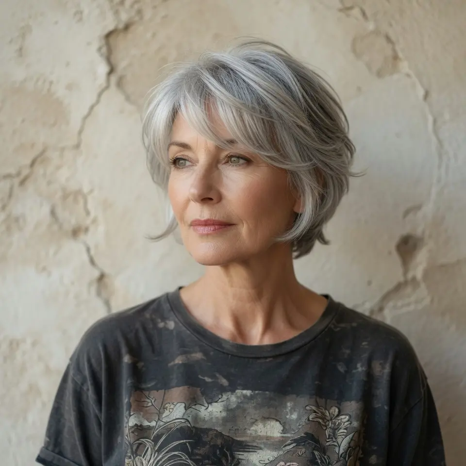 #12 Silver Tapered Pixie with Side Fringe