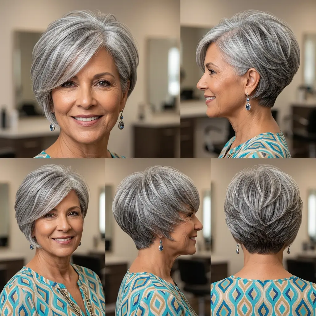 #12 Gray Pixie Bob with Swept Bangs