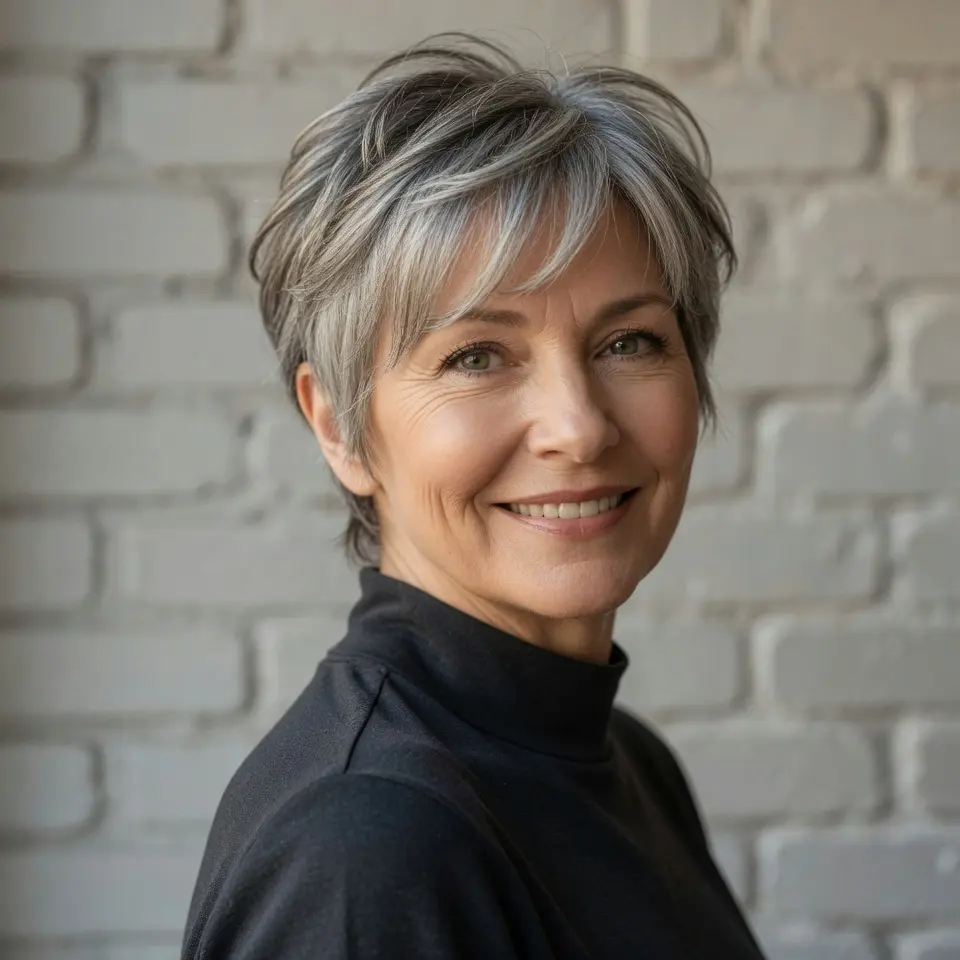 #13 Long Textured Pixie Cut with Wispy Bangs