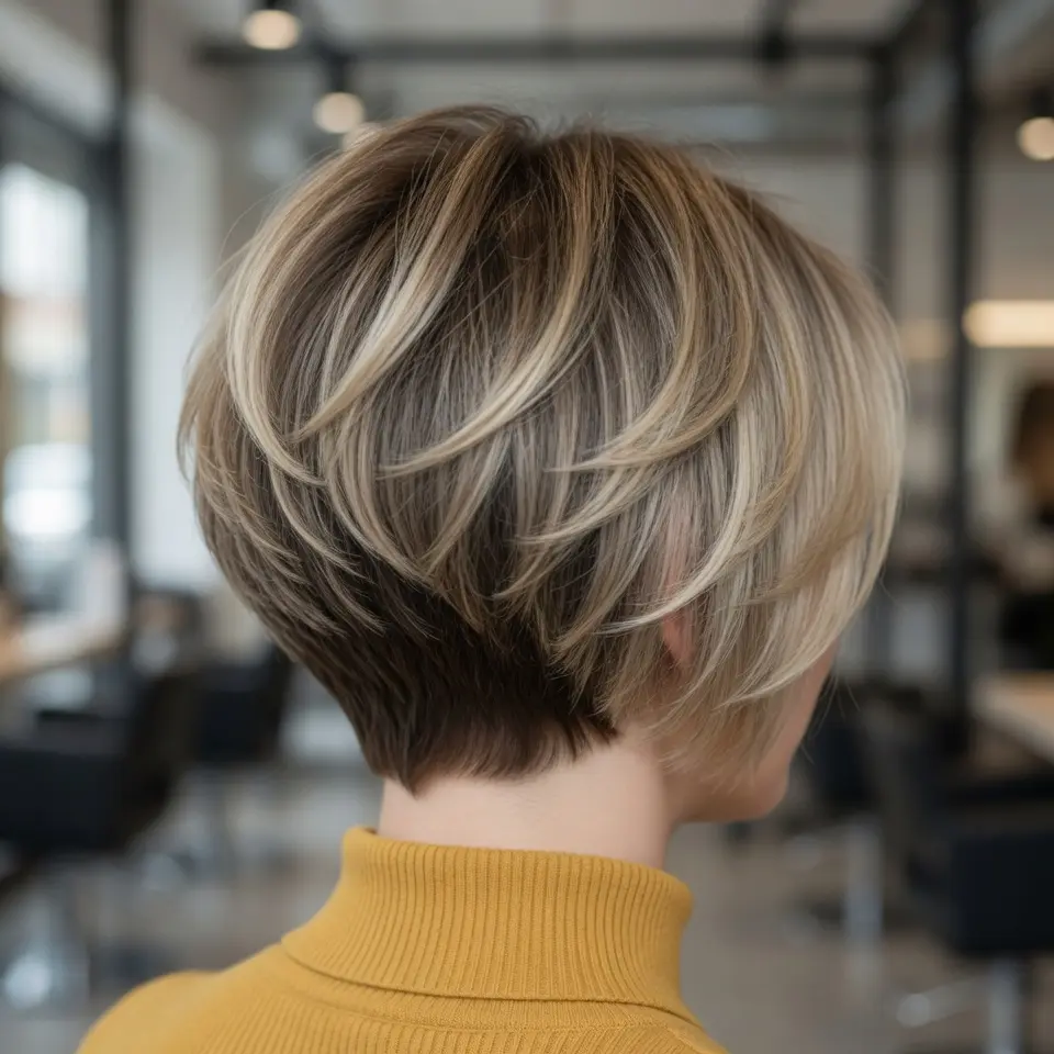 #13 Stacked Blonde Bixie with Dark Nape