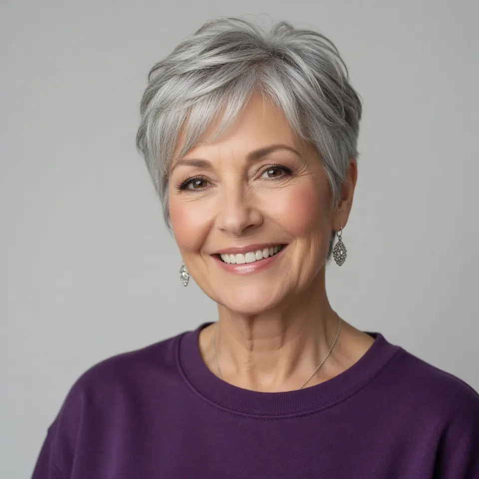#17 Silver Pixie with Choppy Bangs