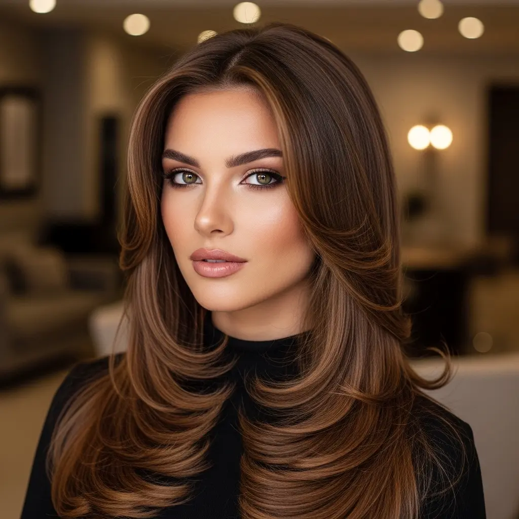 Caramel Highlights and Long Layers