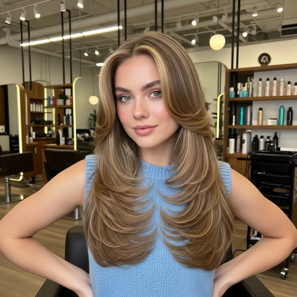 Brunette Face-Framing Layered Hair