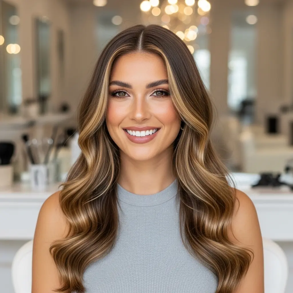 #3 Long Sculpted S-Waves with Soft Face-Framing Melt