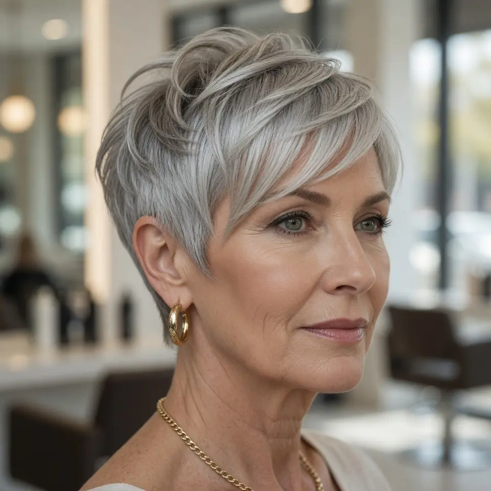 #4 Textured Pixie with Fringe and Sideburns