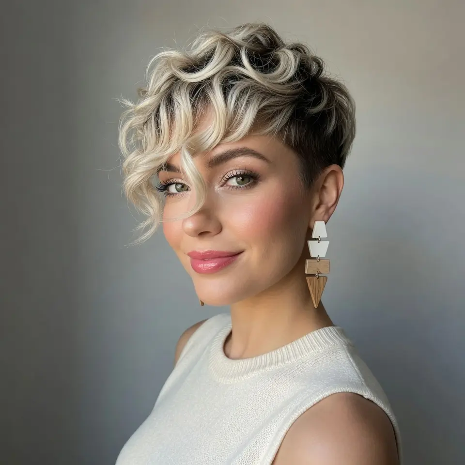 #4 Textured Pixie with Blonde Tones