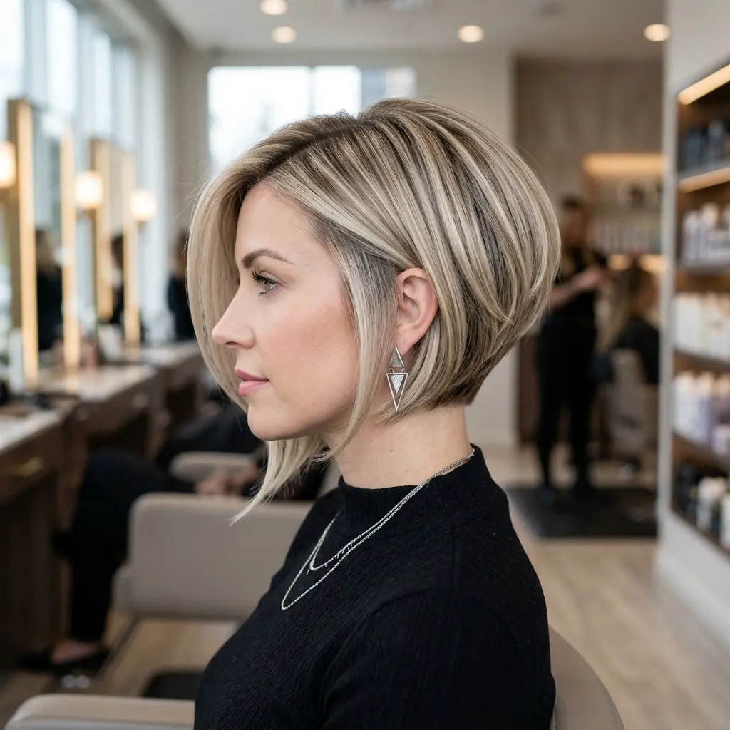 #4 Stylish Angled Pixie Bob with Subtle Highlights