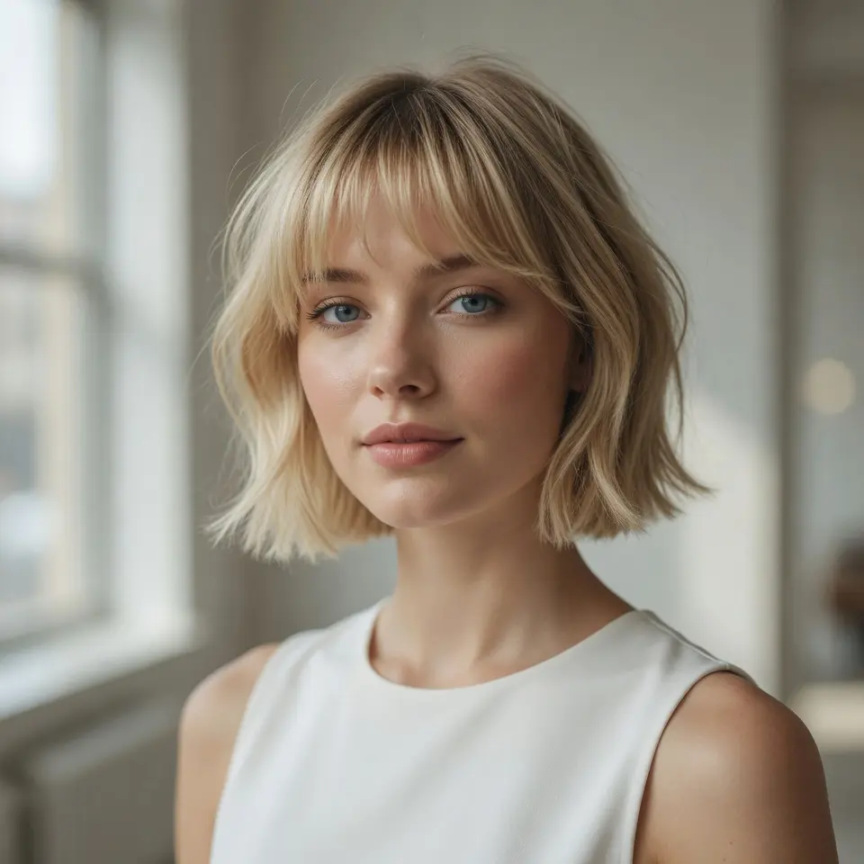 #5 Blonde Bixie with French Bangs
