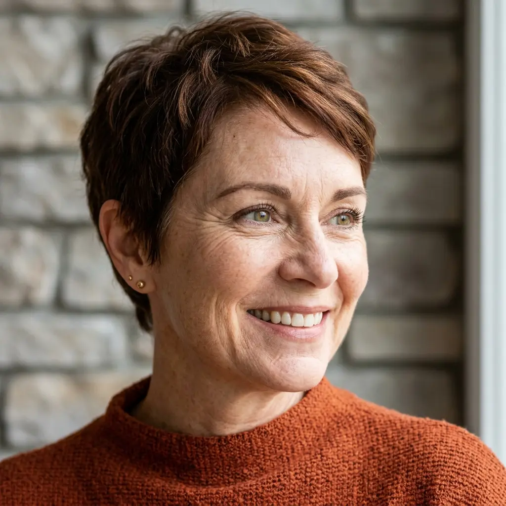 #5 Textured Pixie Cut with Subtle Copper Tones