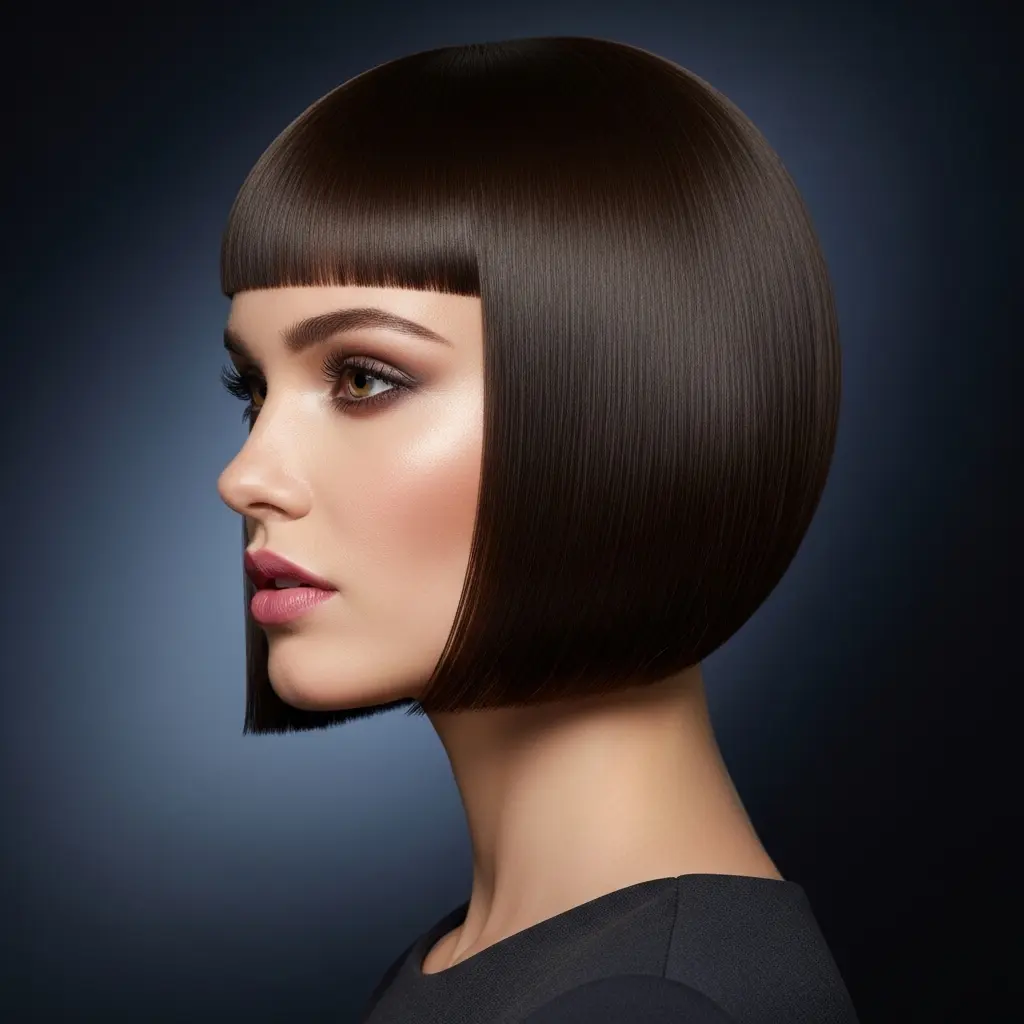 #5 Shoulder-Length Stacked Bob with Bangs