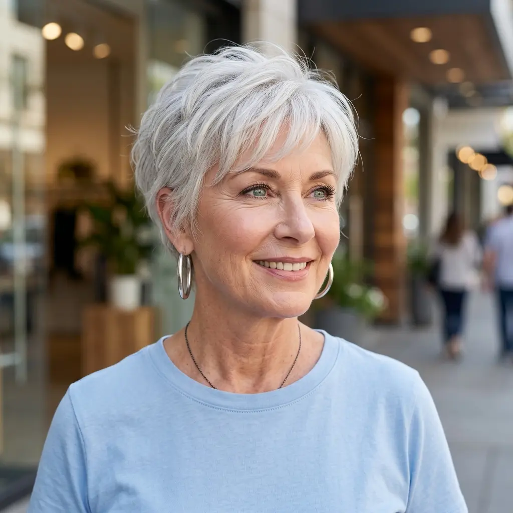 #6 Textured Pixie Cut with Subtle Silver Tones