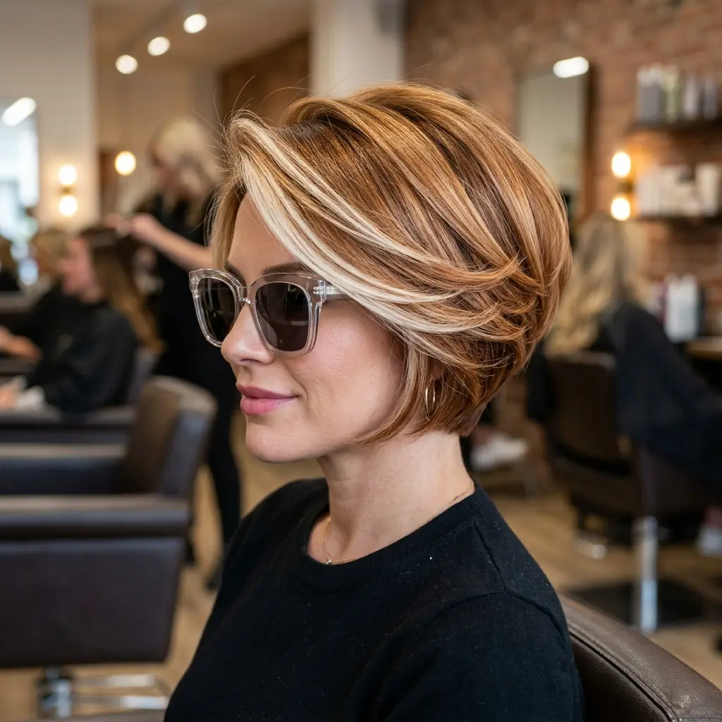 #6 Stylish Short Stacked Pixie Bob with Highlights