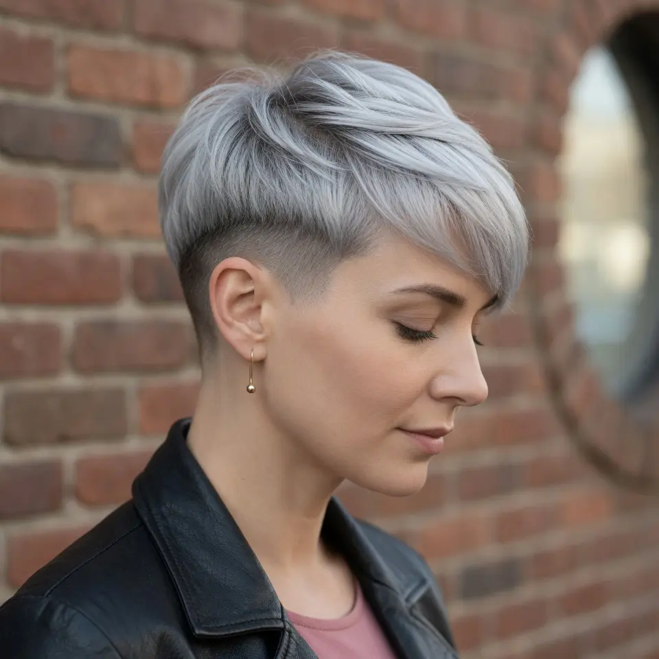 #8 Platinum Graduated Pixie Hair
