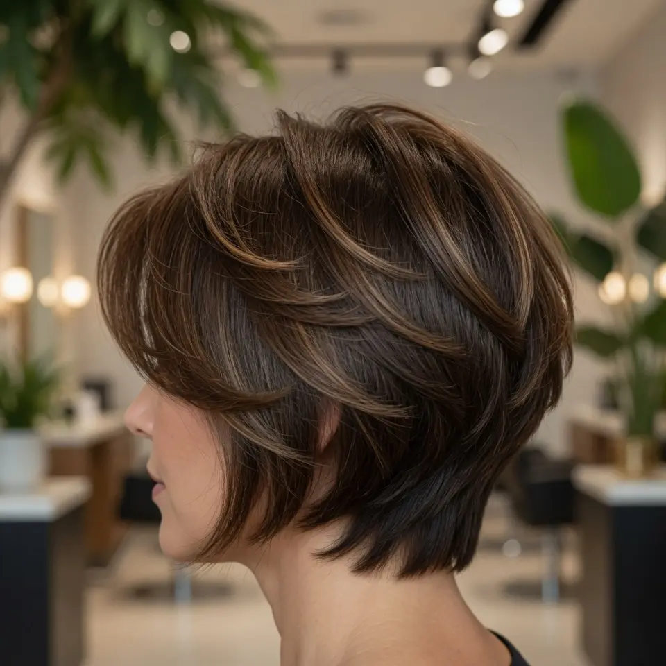#9 Bixie with a Brown Balayage and Copper Tones