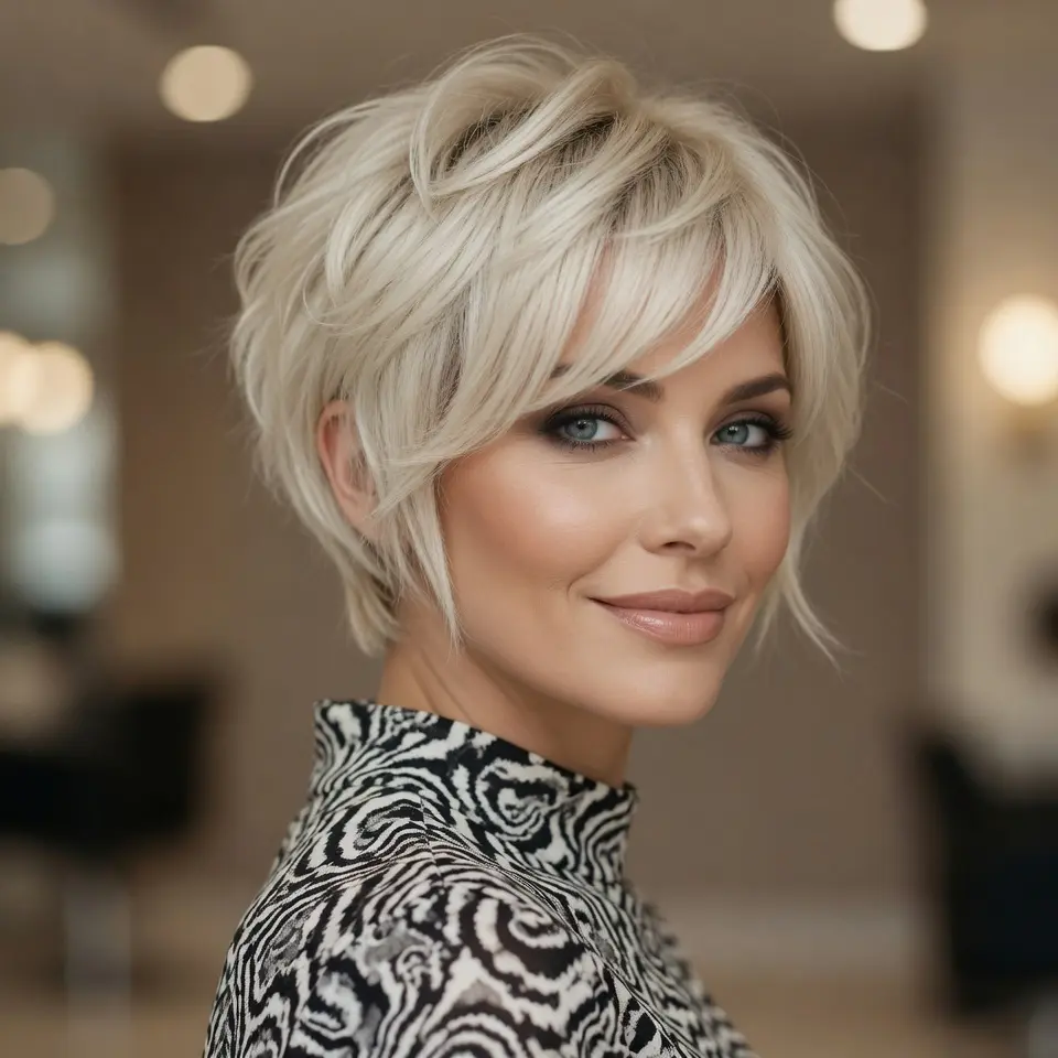 #1 Textured Long Pixie Cut for Women Over 50