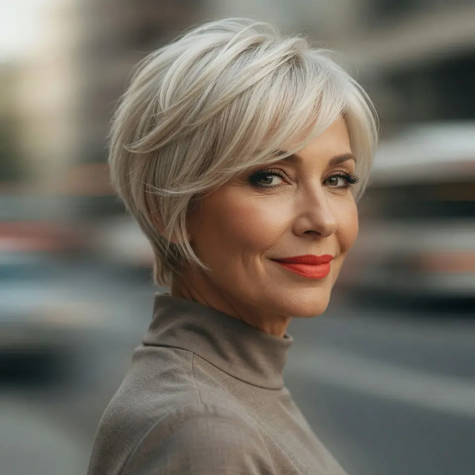 #1 Textured Long Pixie Cut for Over 60