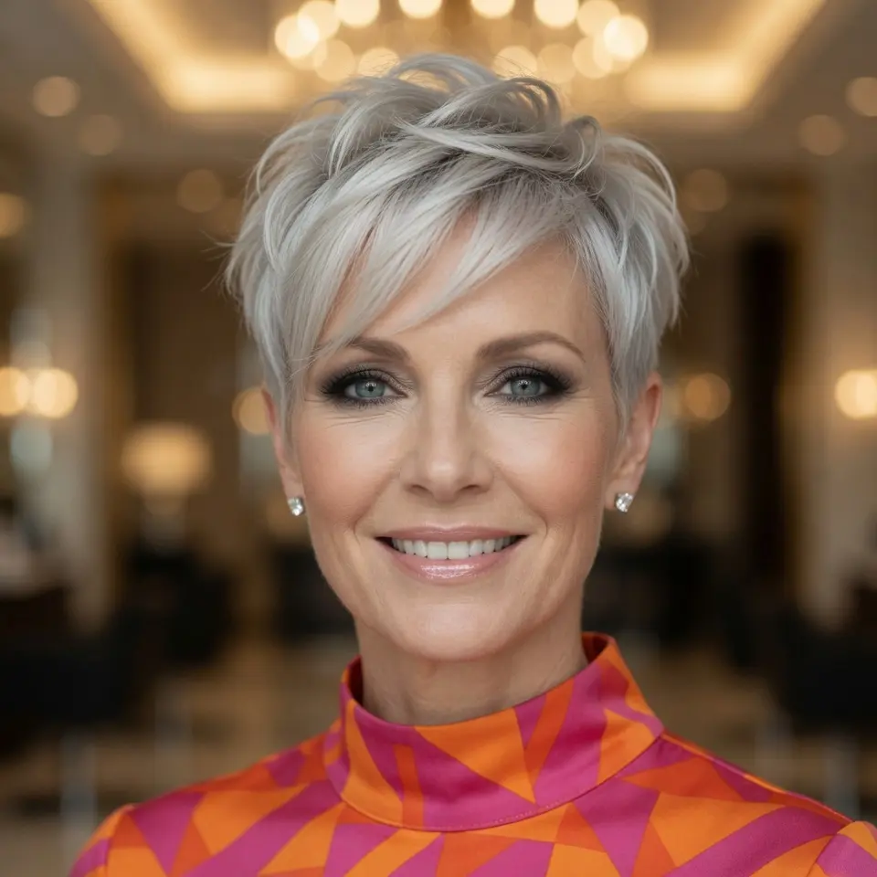 #10 Sweeping Pixie Cut with Blonde Highlights