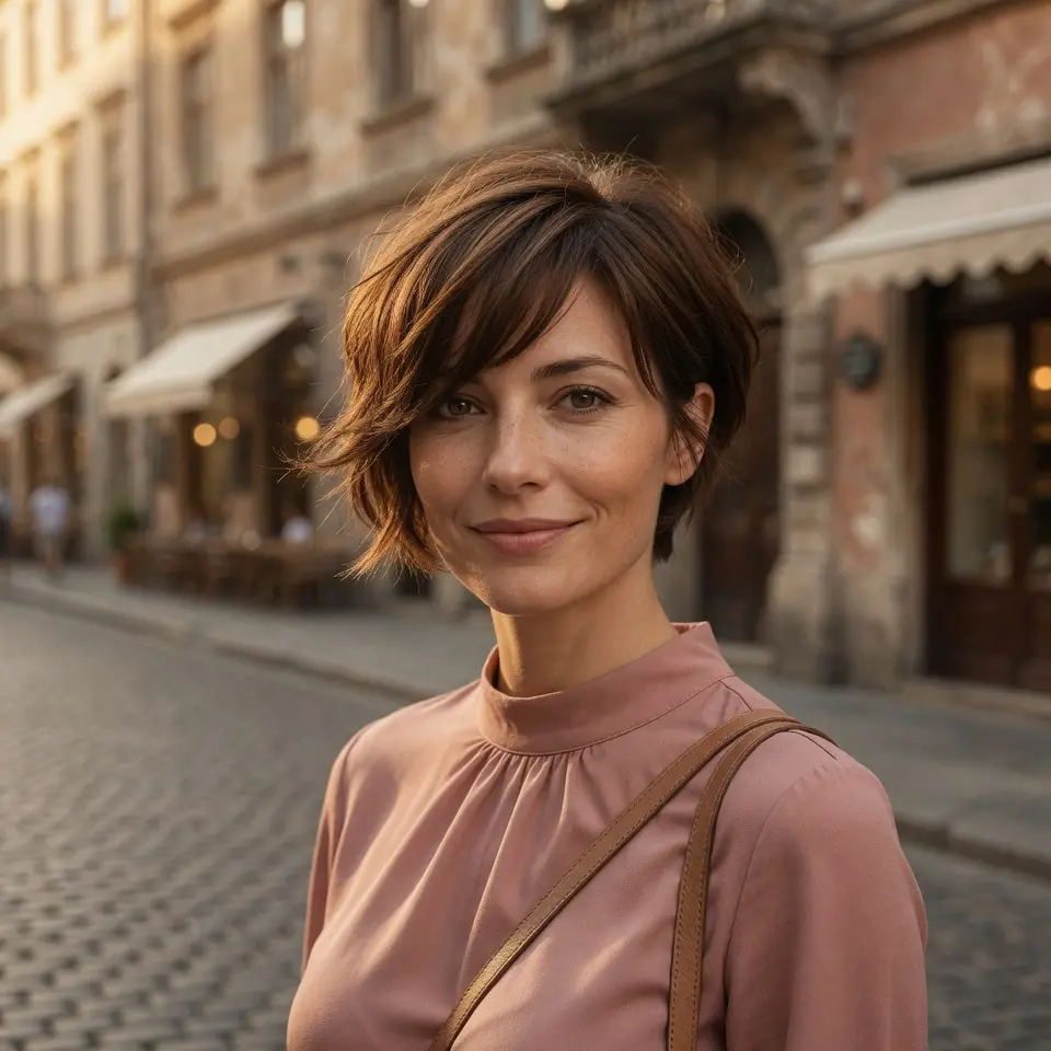 #13 Pixie Bob Haircut with Bangs and Soft Layers