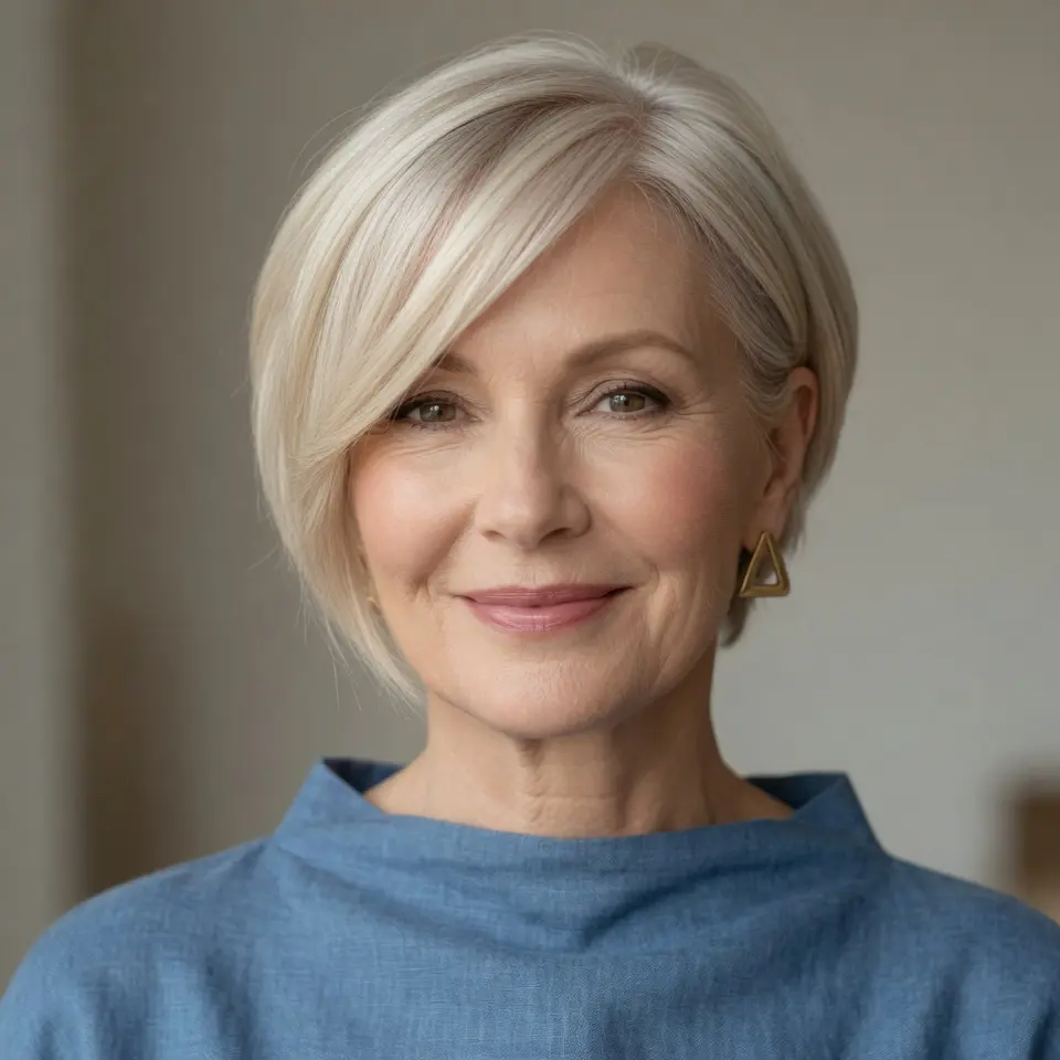 #17 Light-Blonde Sleek Side-Swept Pixie