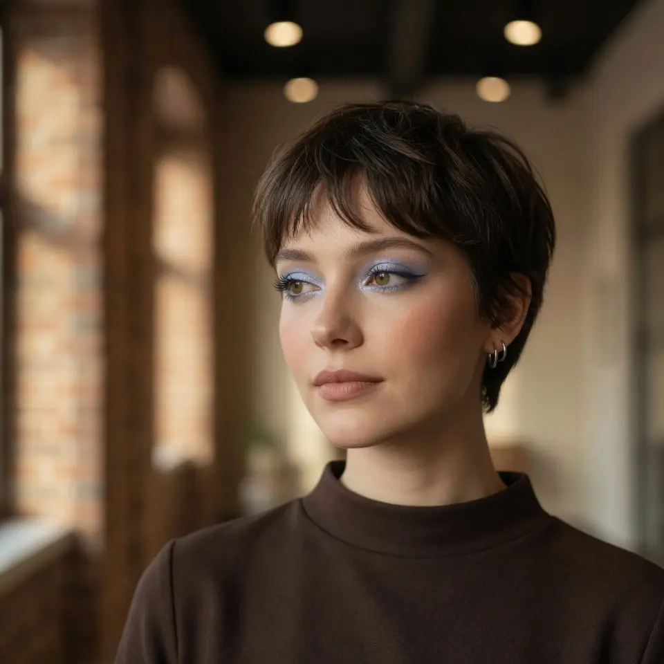 #17 Feathered Long Pixie with Wispy Curtain Bangs