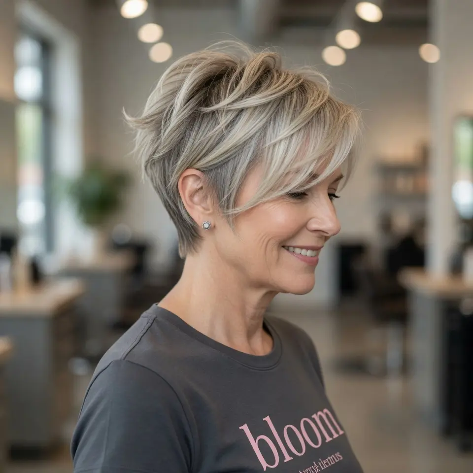 #17 Layered Pixie with Bangs