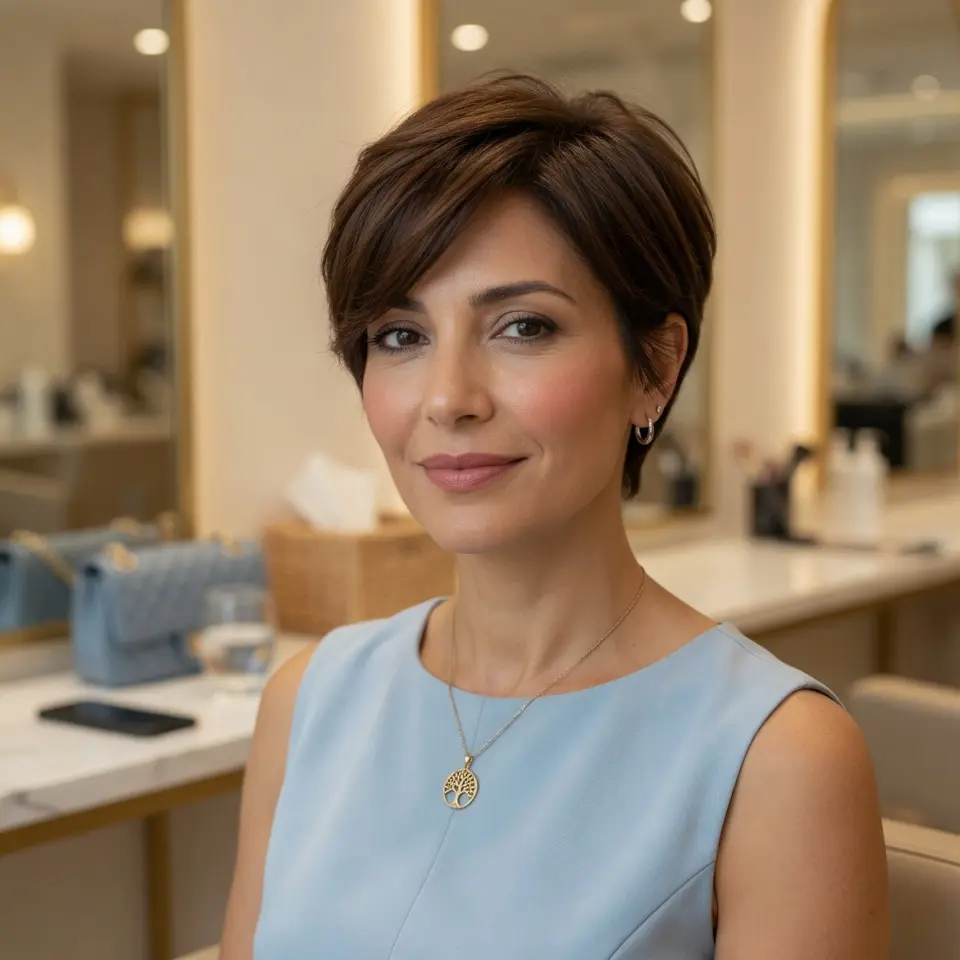 #18 Soft Side-Swept Long Pixie with Face-Framing Layers