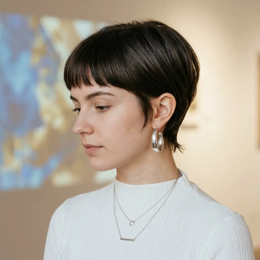 #3 Short Rounded Pixie with Micro Fringe and Soft Nape Taper