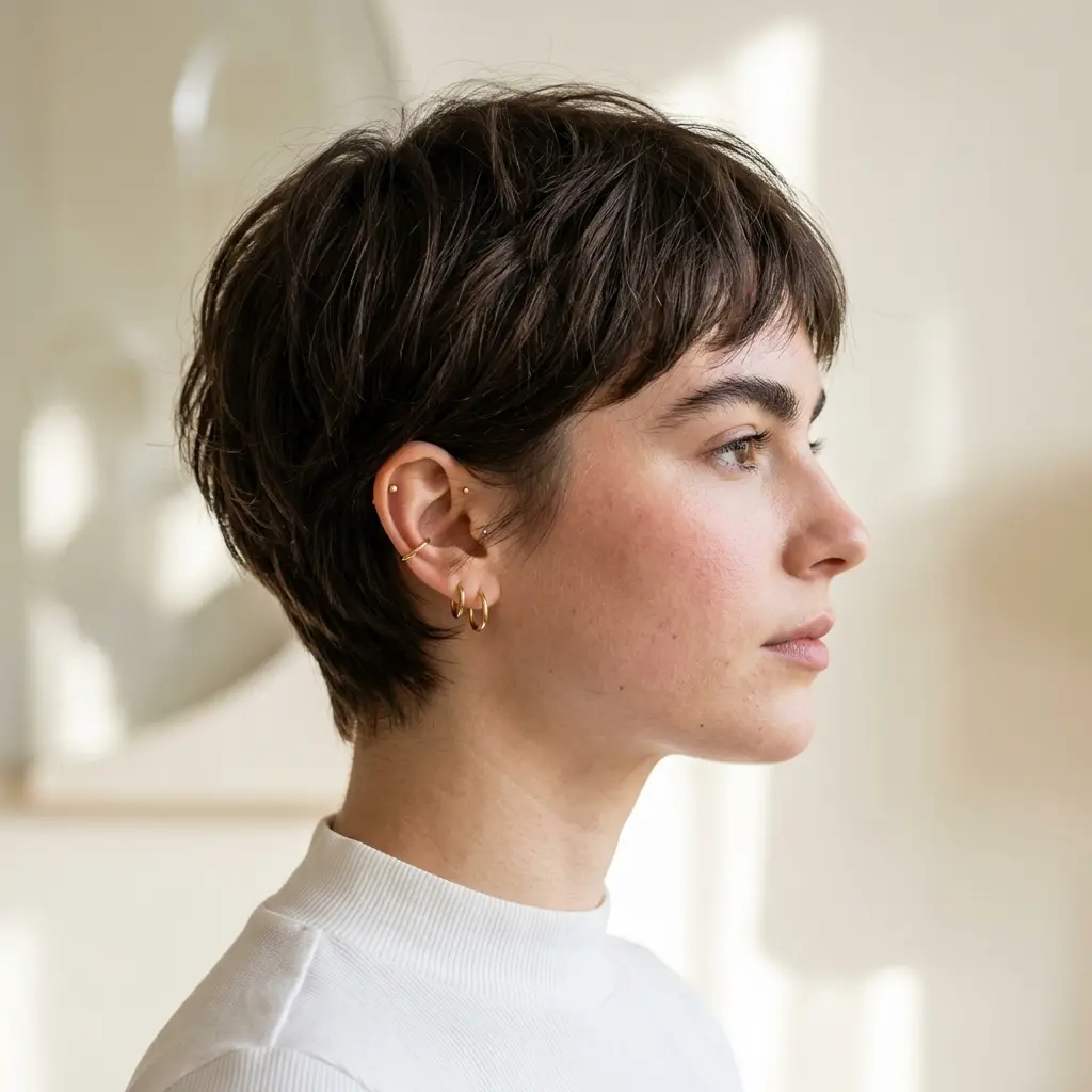 #4 Short Textured Pixie with Cropped Fringe and Soft Taper