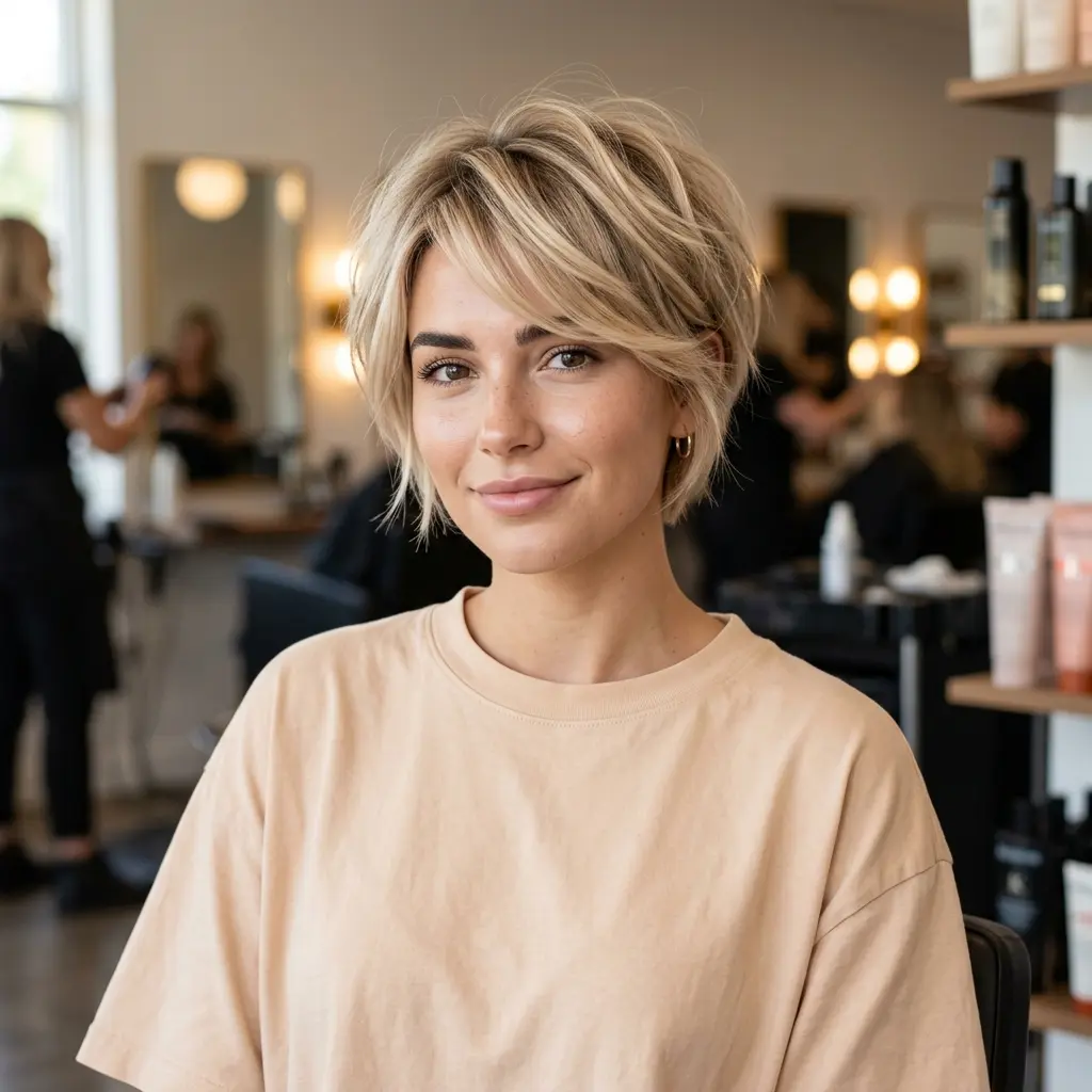 #1 Tousled Blonde Pixie with Wispy Layers