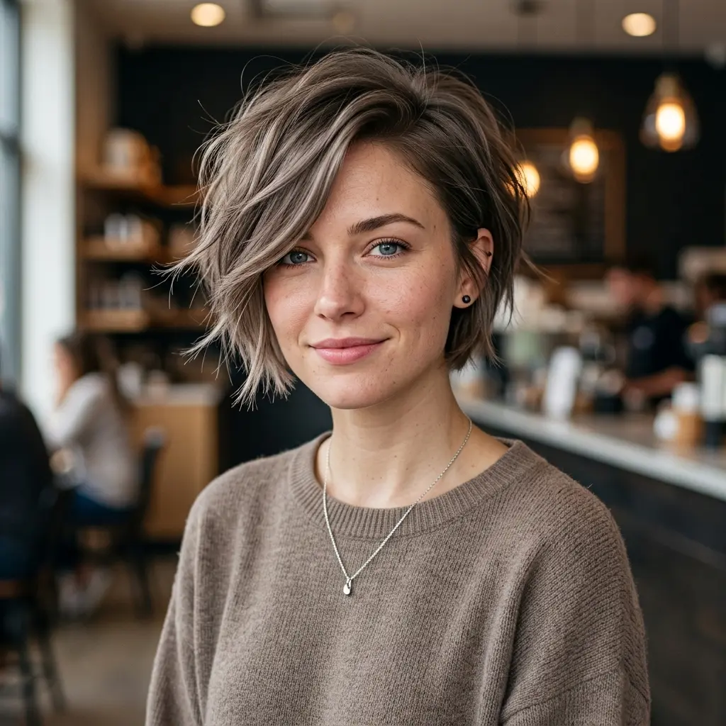 #1 Chic Textured Asymmetrical Pixie Bob