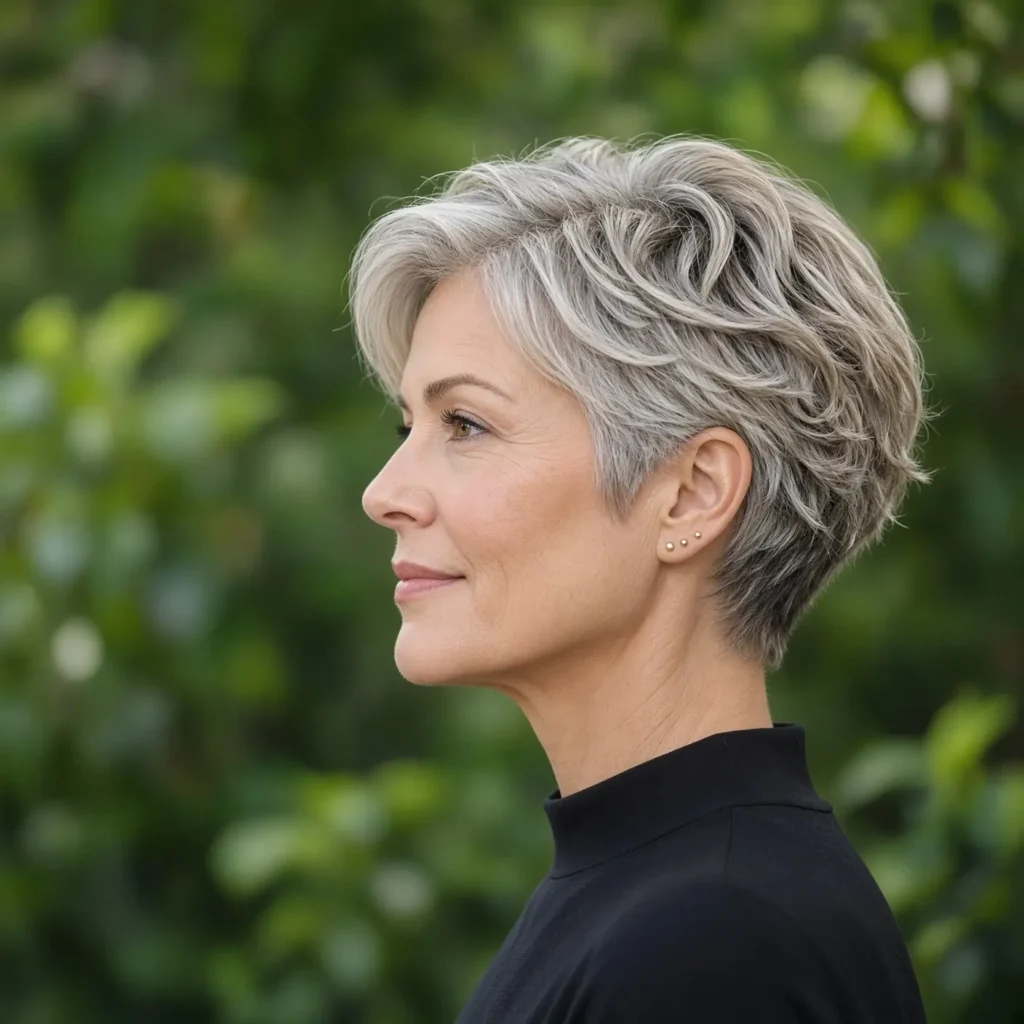 11. Soft Wavy Pixie with a Side Part