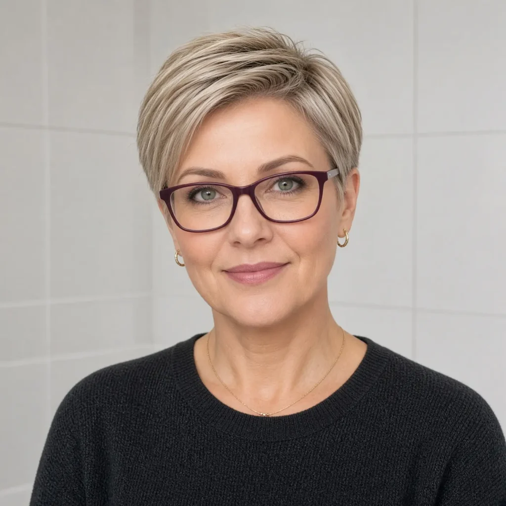 15. Side-Swept Crop Style with Choppy Layers