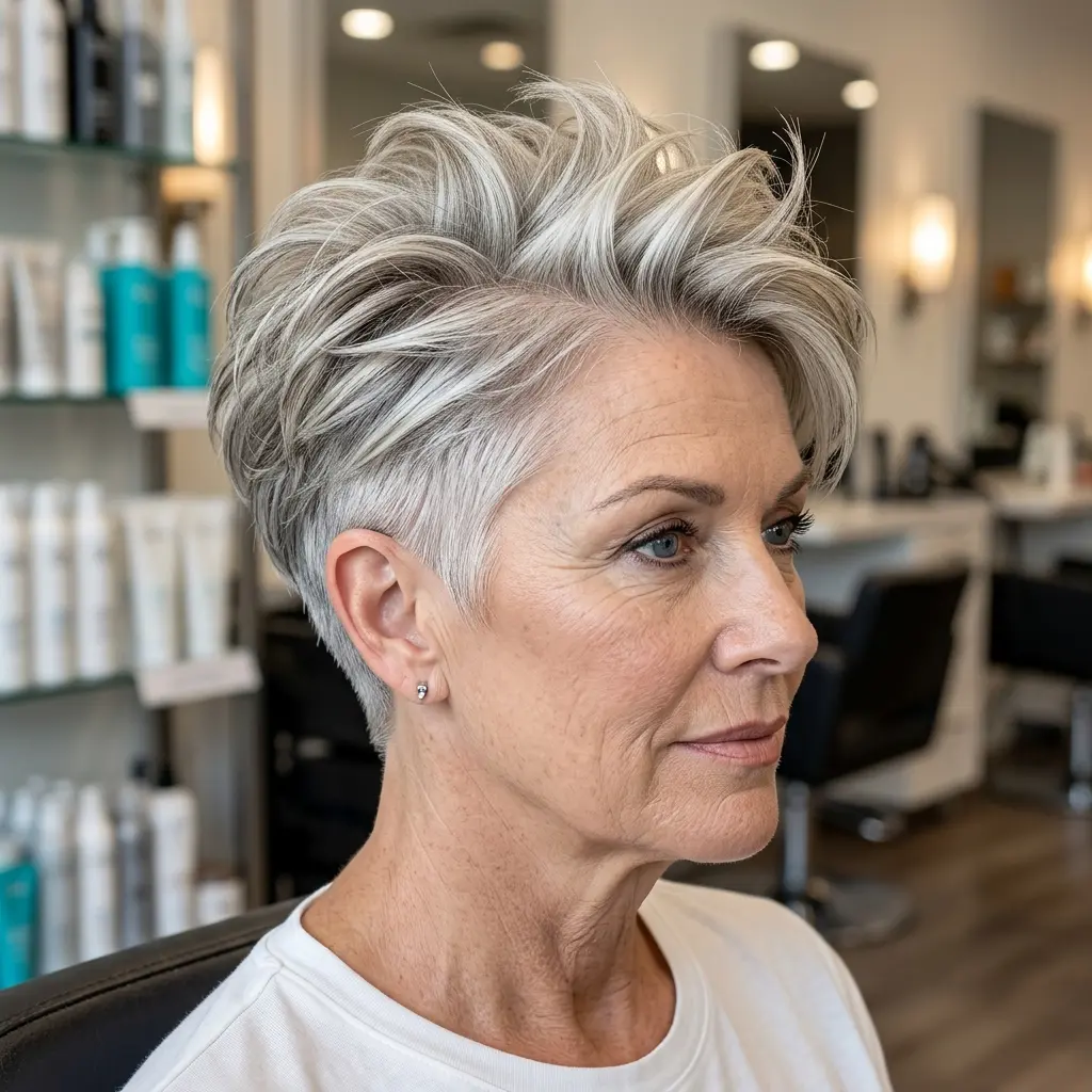 #18 Edgy Spiky Pixie for Women Over 60