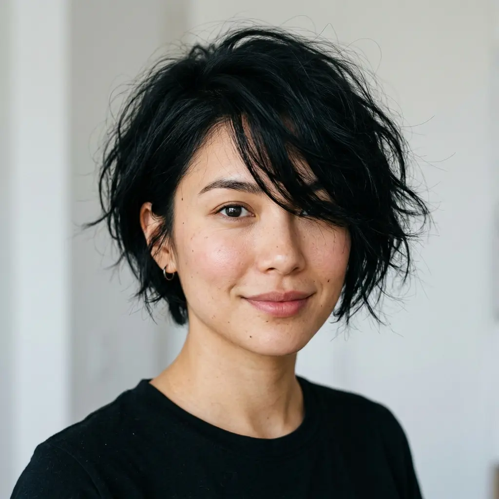 #2 Stylish Textured Asymmetrical Pixie Bob