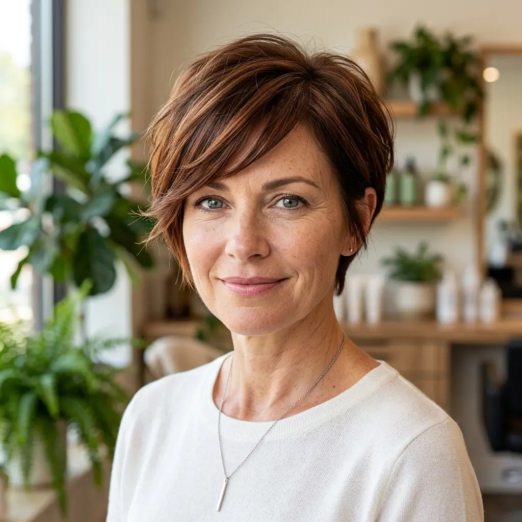#2 Short Textured Pixie with Side-Swept Fringe