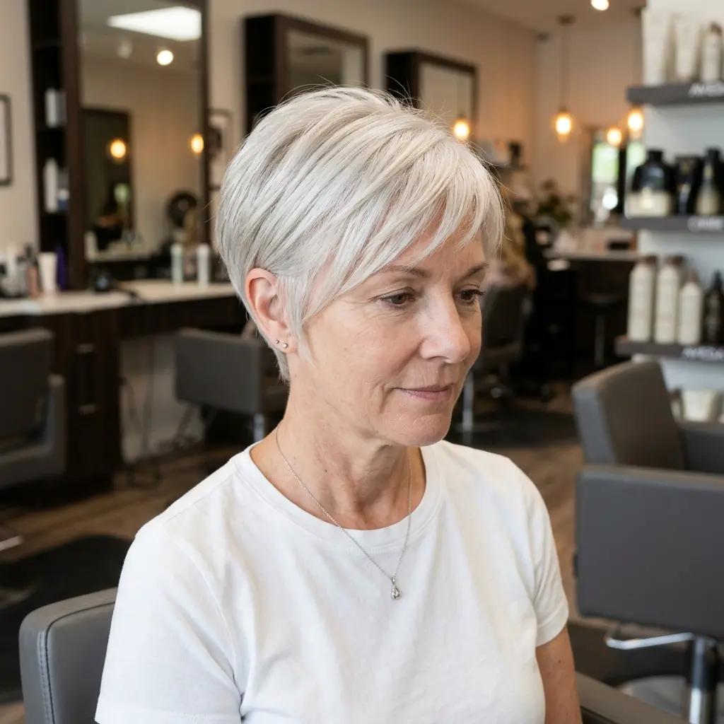 #2 Silver Blonde Pixie on Fine Hair