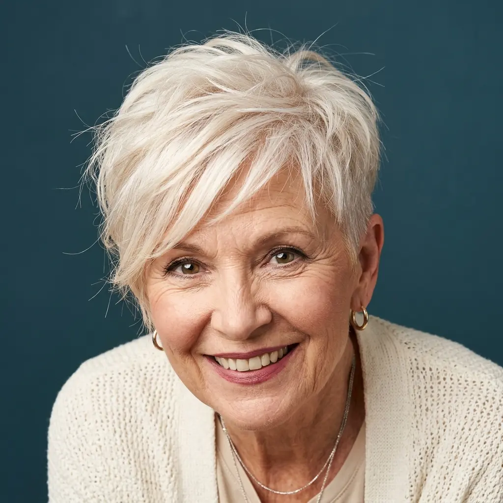 #22 White Blonde Textured Pixie Hair