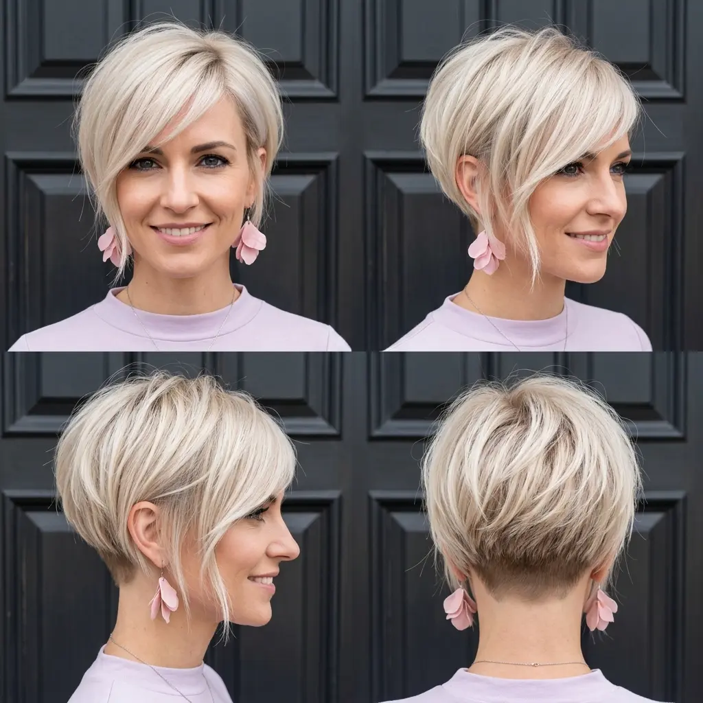#4 Asymmetrical Blonde Pixie with an Undercut