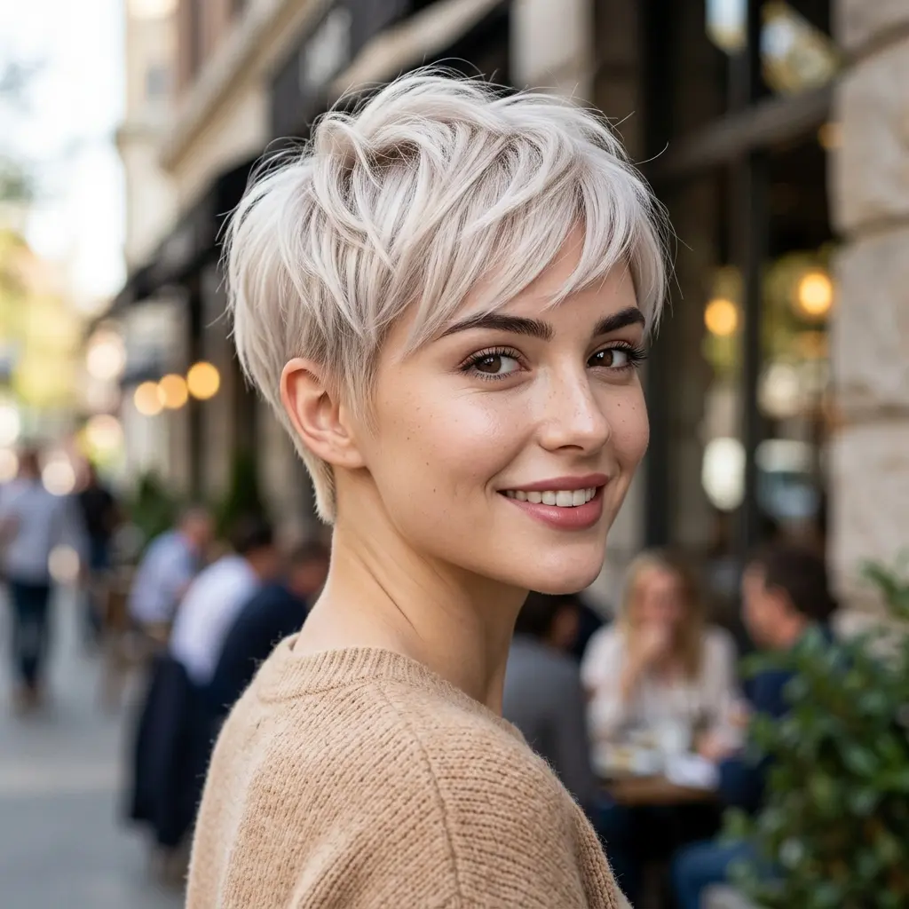 #6 Shaved-Back Pixie with Side-Swept Crown