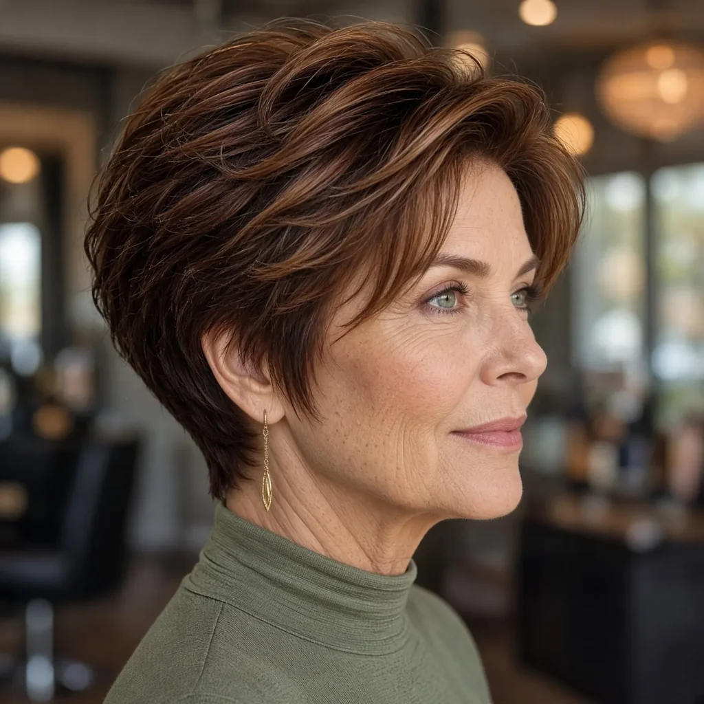 #9 Soft Layered Pixie with Face-Framing Temple Wisps