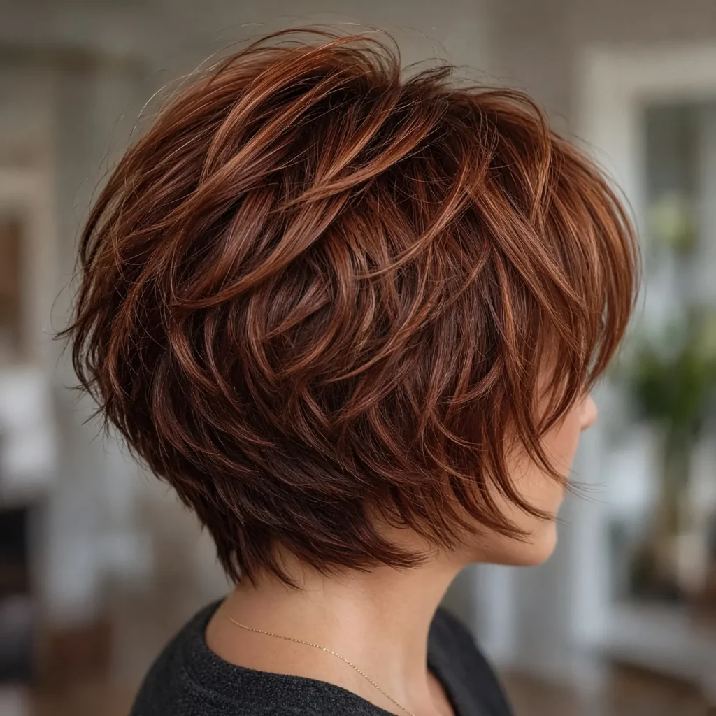 #13 Reddish Brown Long Pixie