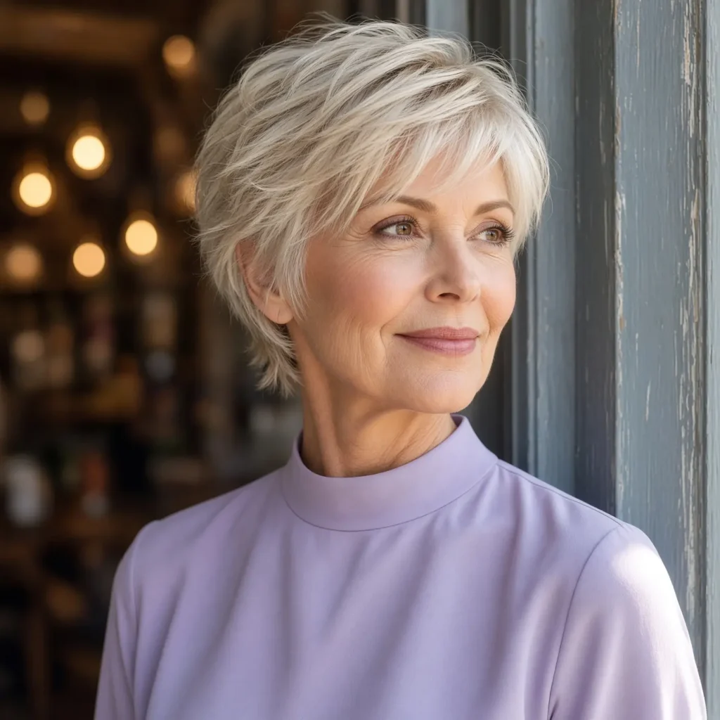 #15 Crisp Silver Micro Pixie with Tousled Top