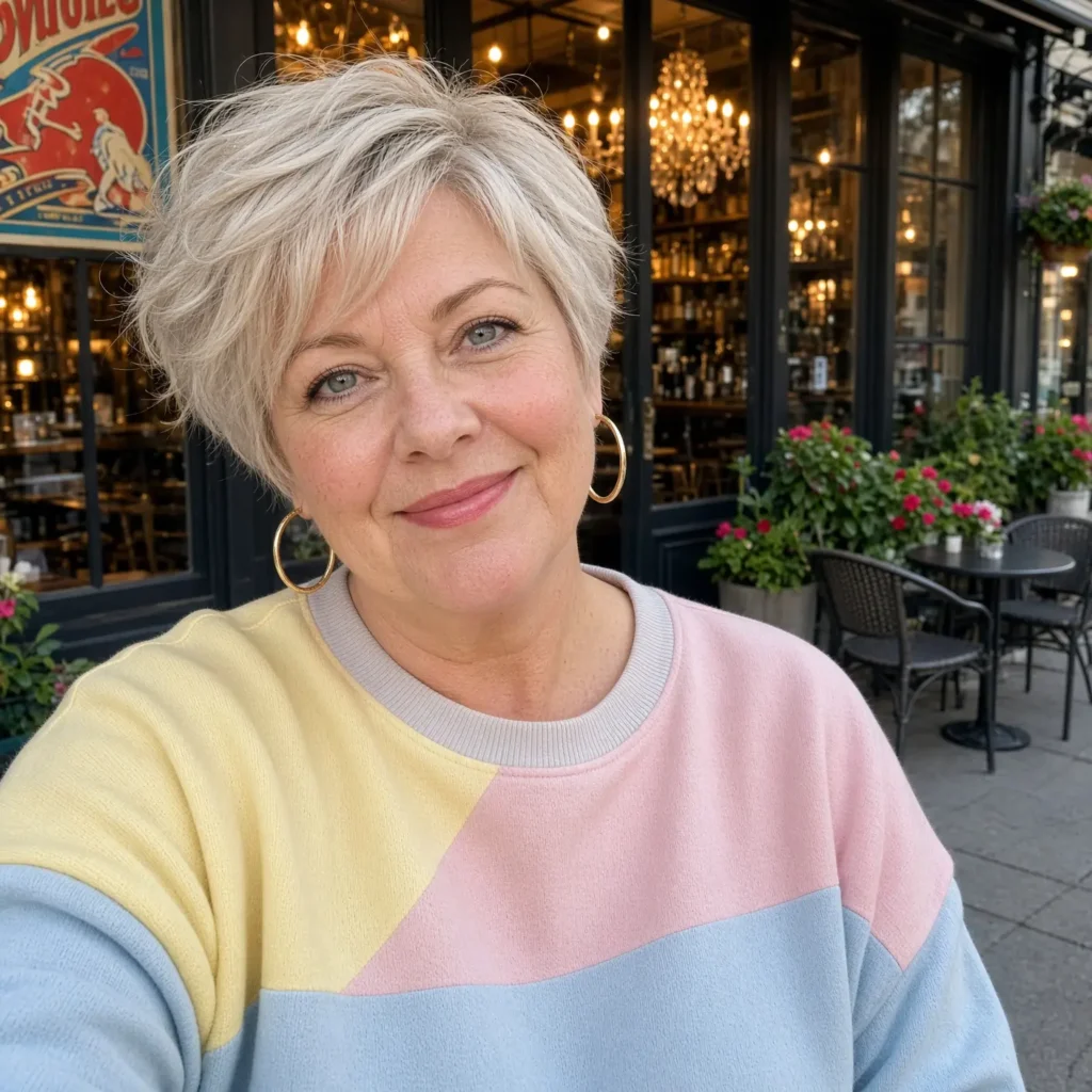 #2 Airy Ash-Blonde Pixie with Face-Framing Fringe