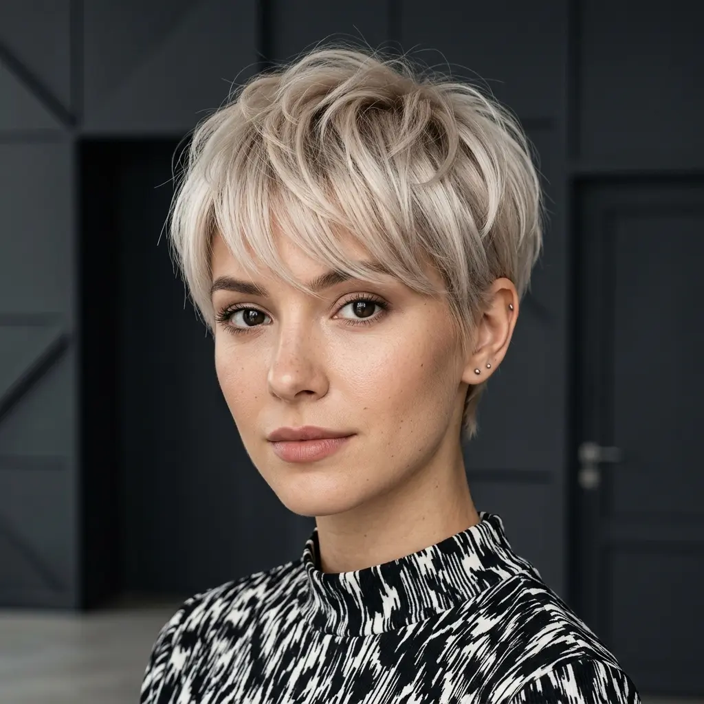 #2 Chic and Sassy Platinum Pixie Cut