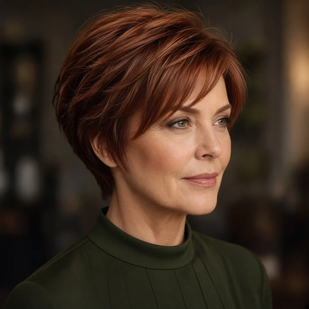 #5 Lifted Copper Pixie with Soft Side Fringe
