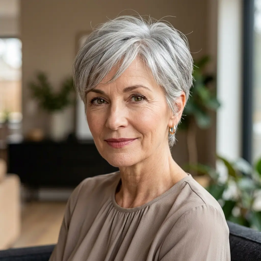 #10 Soft Layered Pixie with Subtle Highlights