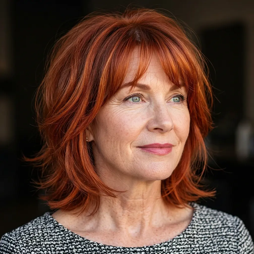 #11 Bright Copper Red Hair with Wispy Bangs