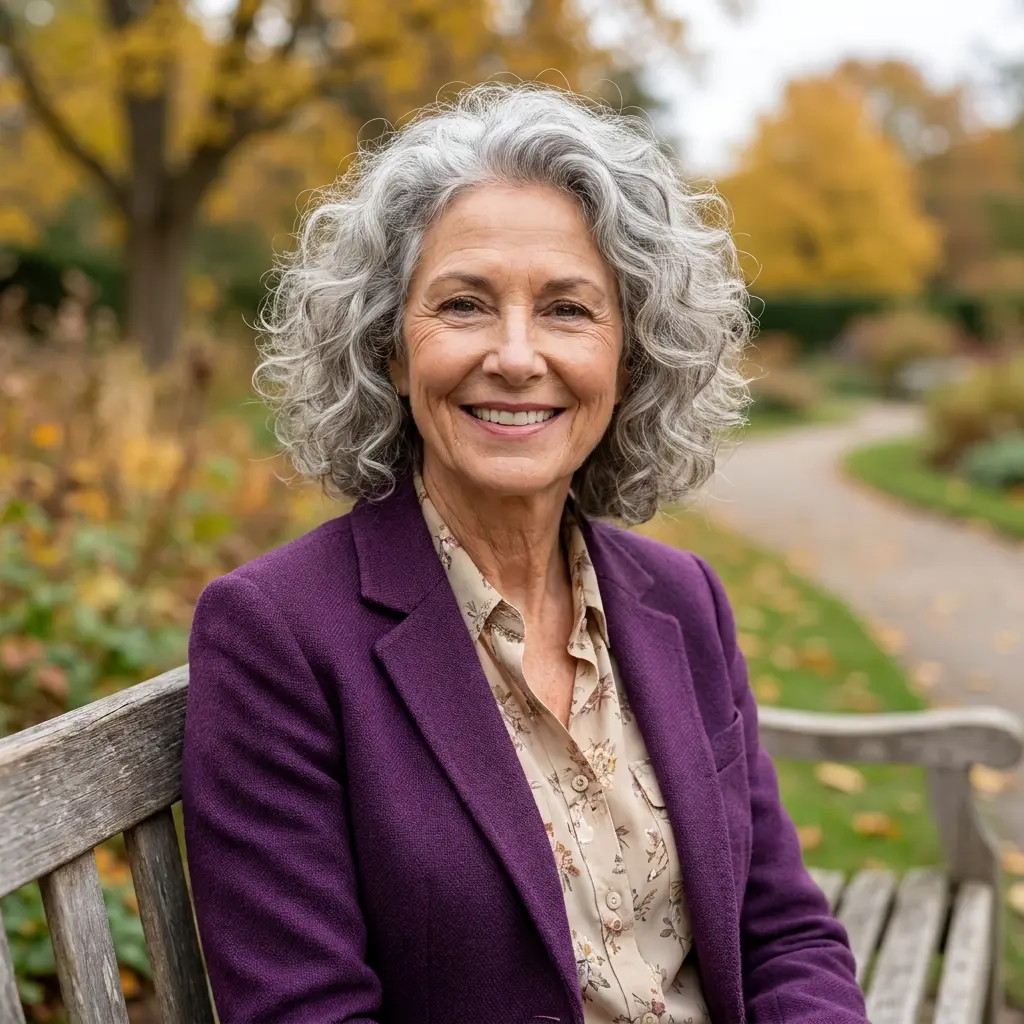 #12 Curly Gray Hair With Lowlights For Volume And Texture